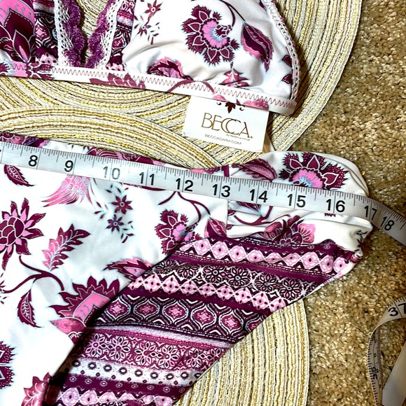 NWT M/XL BECCA designer bikini mulberry reversible white pink halter tanga 2 set - Picture 9 of 15